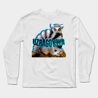 lemur art colorful nature popart wildlife Long Sleeve T-Shirt